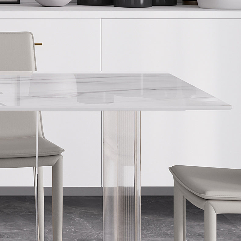Modern 1/4/5/7 Pieces Dining Table Rectangle Stone Furniture in White