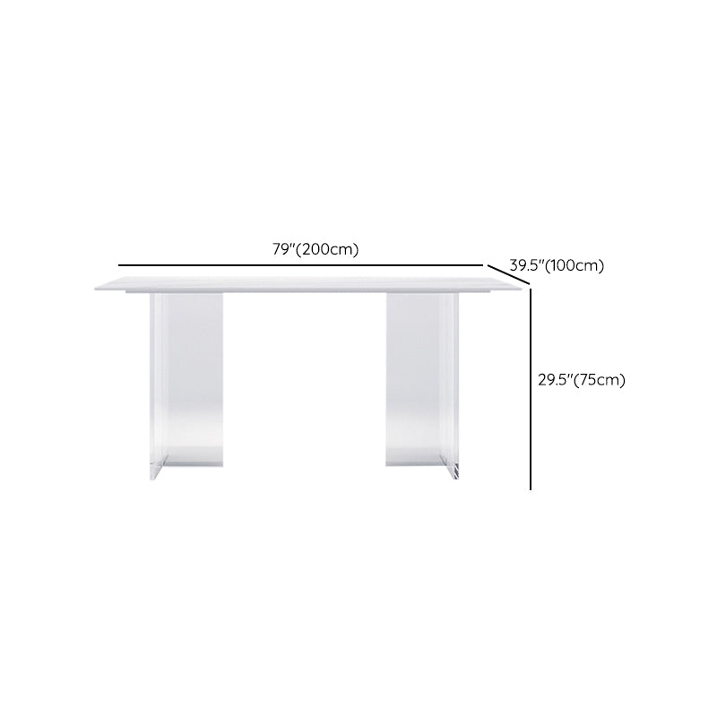 Modern 1/4/5/7 Pieces Dining Table Rectangle Stone Furniture in White