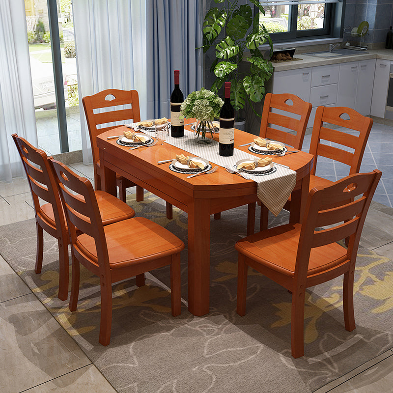 Modern Style Dining Table Solid Wood Butterfly Leaf Dining Table for Kitchen Use