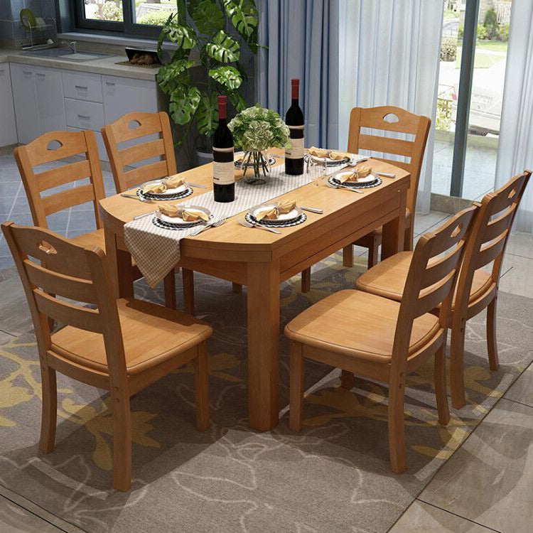 Modern Style Dining Table Solid Wood Butterfly Leaf Dining Table for Kitchen Use