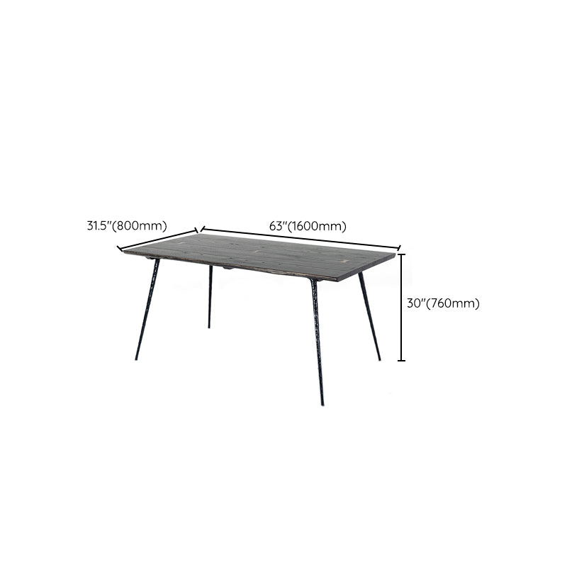 Industrial Dining Table Rectangle Wood Dinner Table for Dining Room