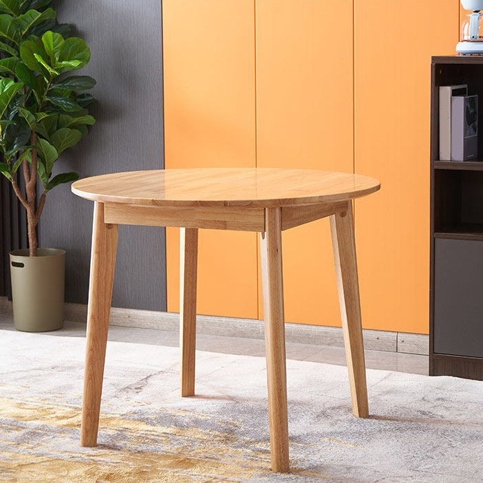 Contemporary Kitchen Dinner Table Solid Wood Round 4 Legs Dining Table