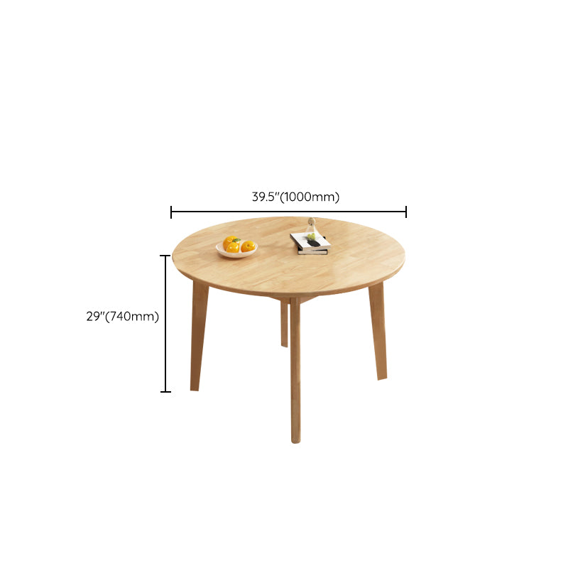 Contemporary Kitchen Dinner Table Solid Wood Round 4 Legs Dining Table