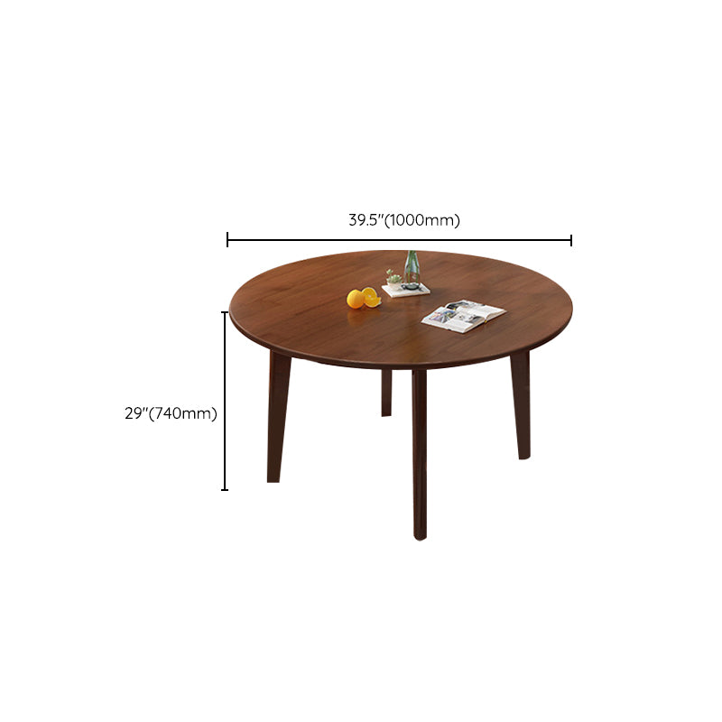 Contemporary Kitchen Dinner Table Solid Wood Round 4 Legs Dining Table