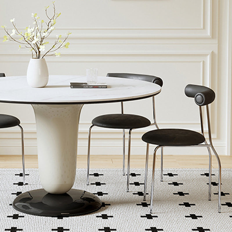 Contemporary Kitchen Dinner Table Round Pedestal Dining Table
