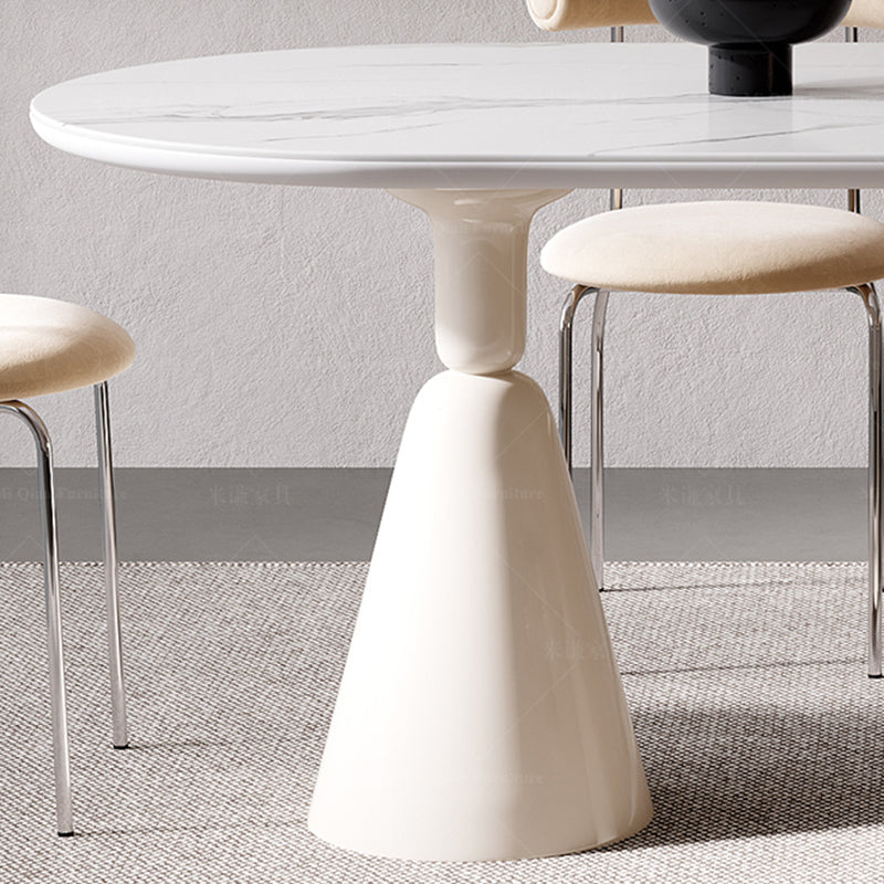 Contemporary Double Pedestal Dining Table Oval  Kitchen Dinner Table