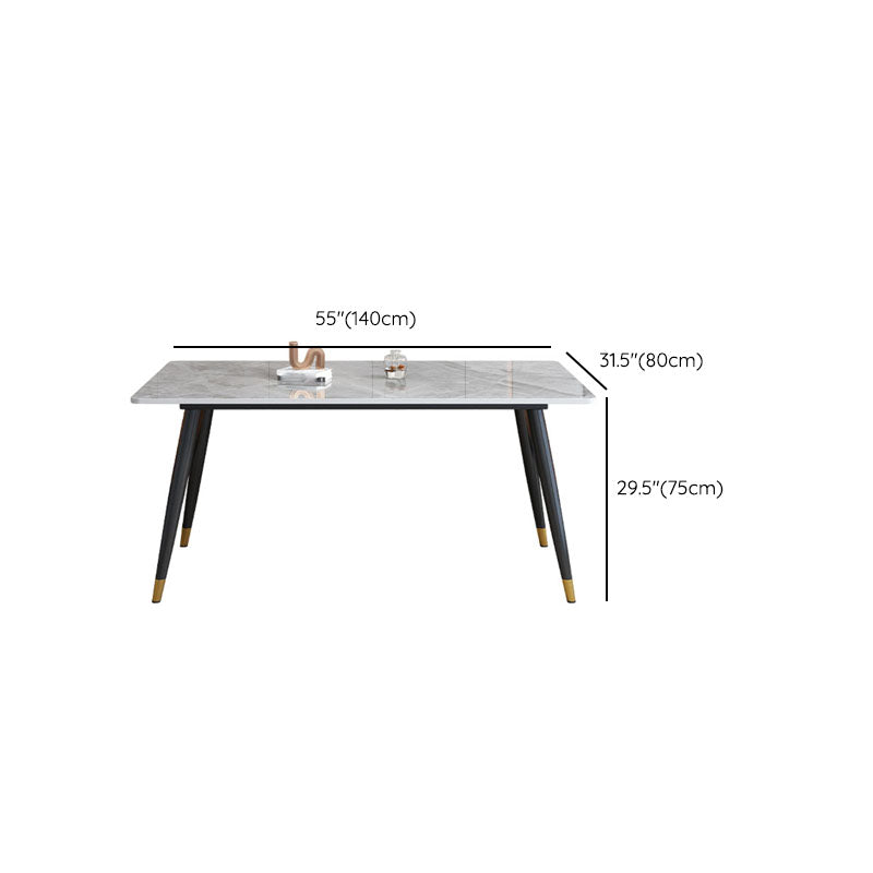 Modern 4 Legs Dining Table Sintered Stone Dinner Table for Dining Room