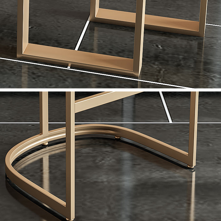 Contemporary Style Rectangle Pub Set 1/5 Pieces Faux Marble Pub Dining Set for Indoor