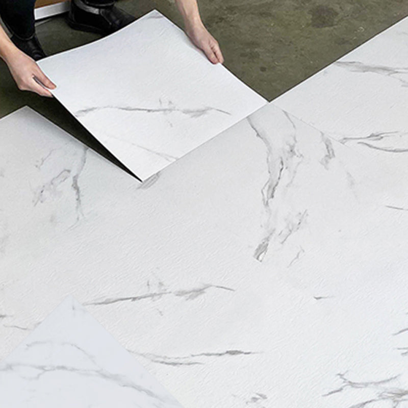 Peel and Stick PVC Flooring Low Gloss Imitation Marble Waterproof Square Vinyl Flooring