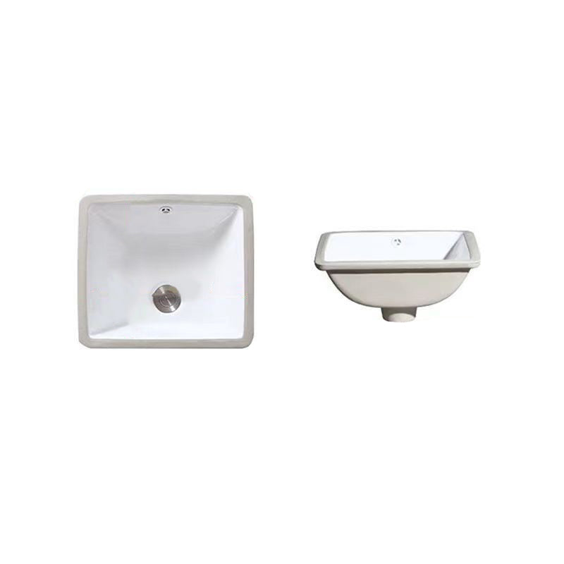 Modern Undermount Vanity Sink Oval Porcelain with Pop-Up Drain Bathroom Sink