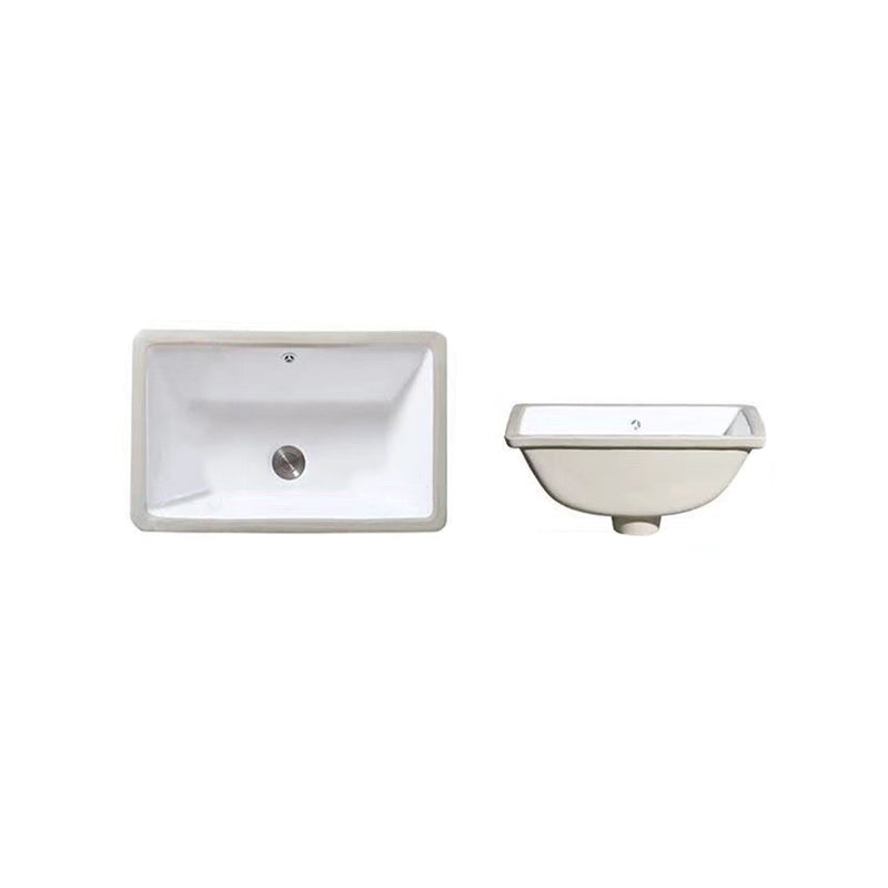 Modern Undermount Vanity Sink Oval Porcelain with Pop-Up Drain Bathroom Sink