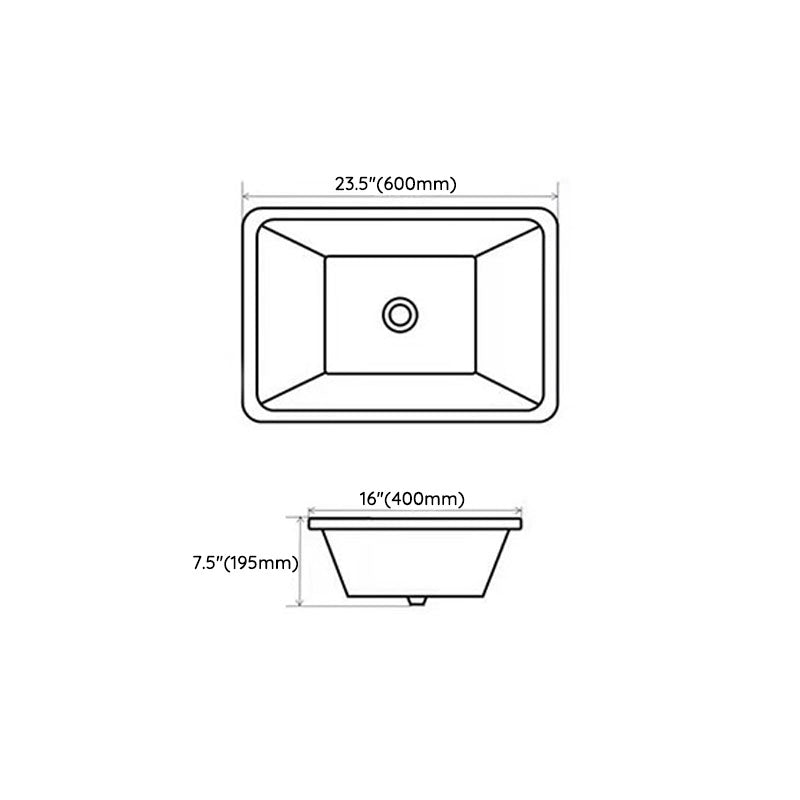 Rectangular Bathroom Sink Porcelain Modern Bathroom Sink(Not Included Faucets)