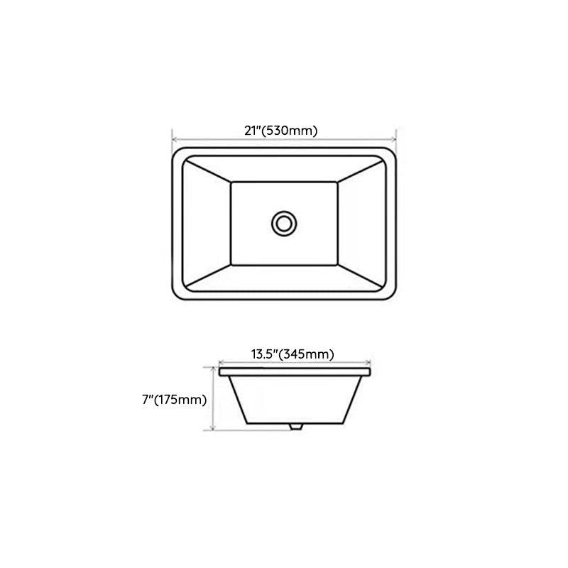 Rectangular Bathroom Sink Porcelain Modern Bathroom Sink(Not Included Faucets)