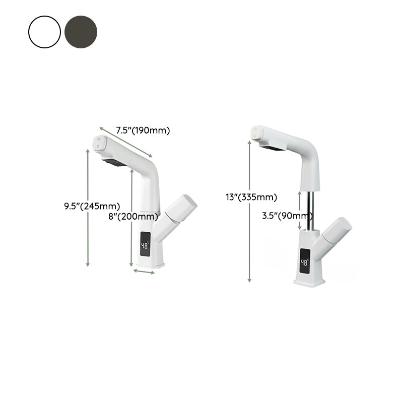 Washroom Sink Faucet Rotary Handle Pull-out Single Hole Sink Faucet