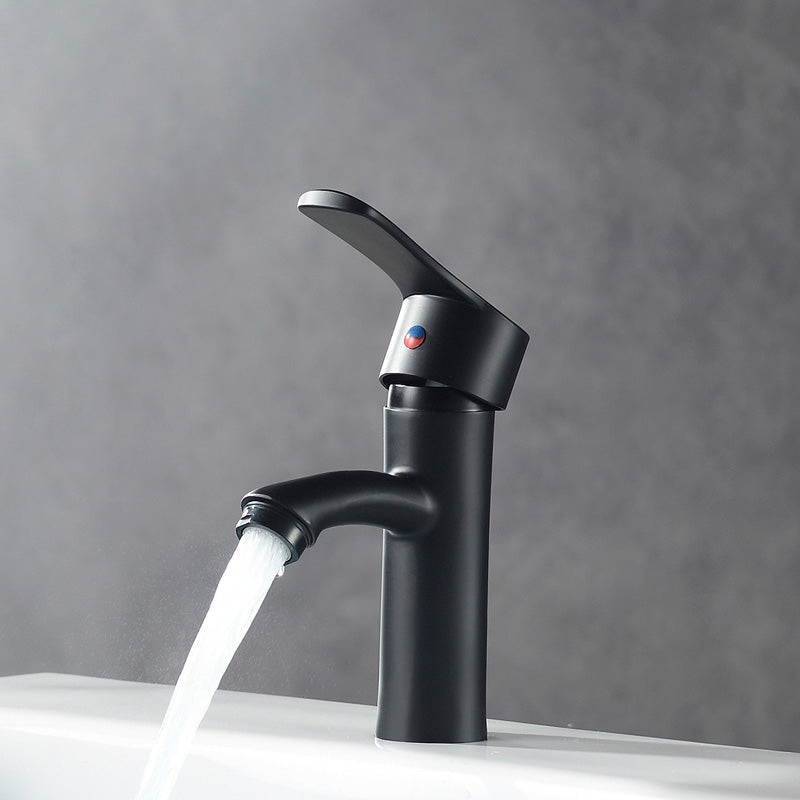 Contemporary Faucet Brass Black Bathroom Lever Handle Single Hole Sink Faucet