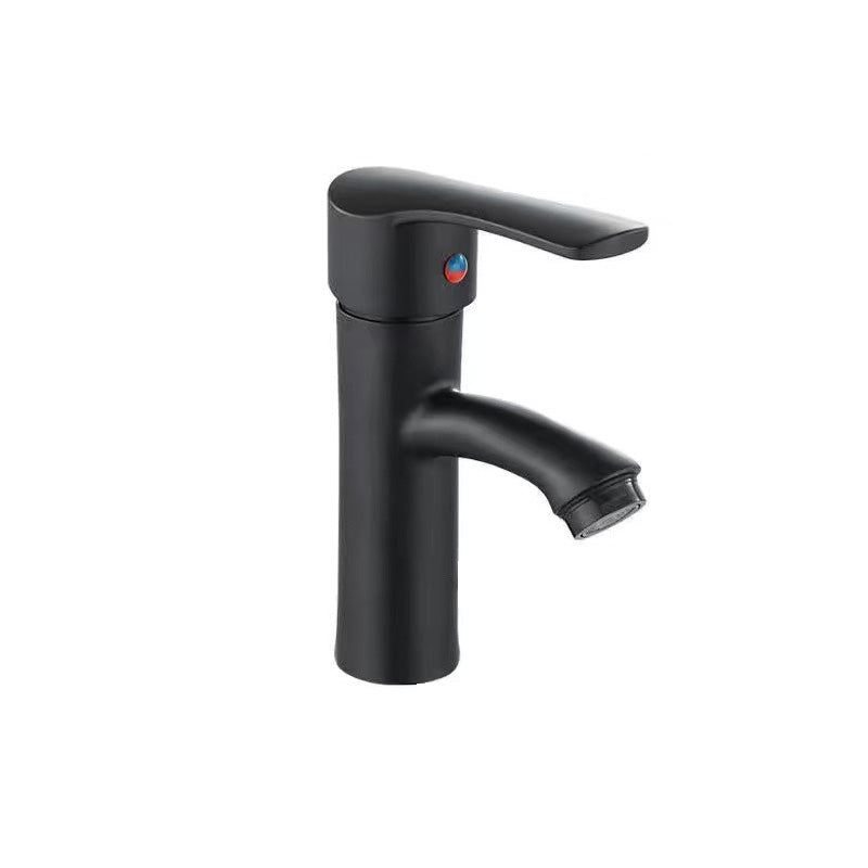 Contemporary Faucet Brass Black Bathroom Lever Handle Single Hole Sink Faucet