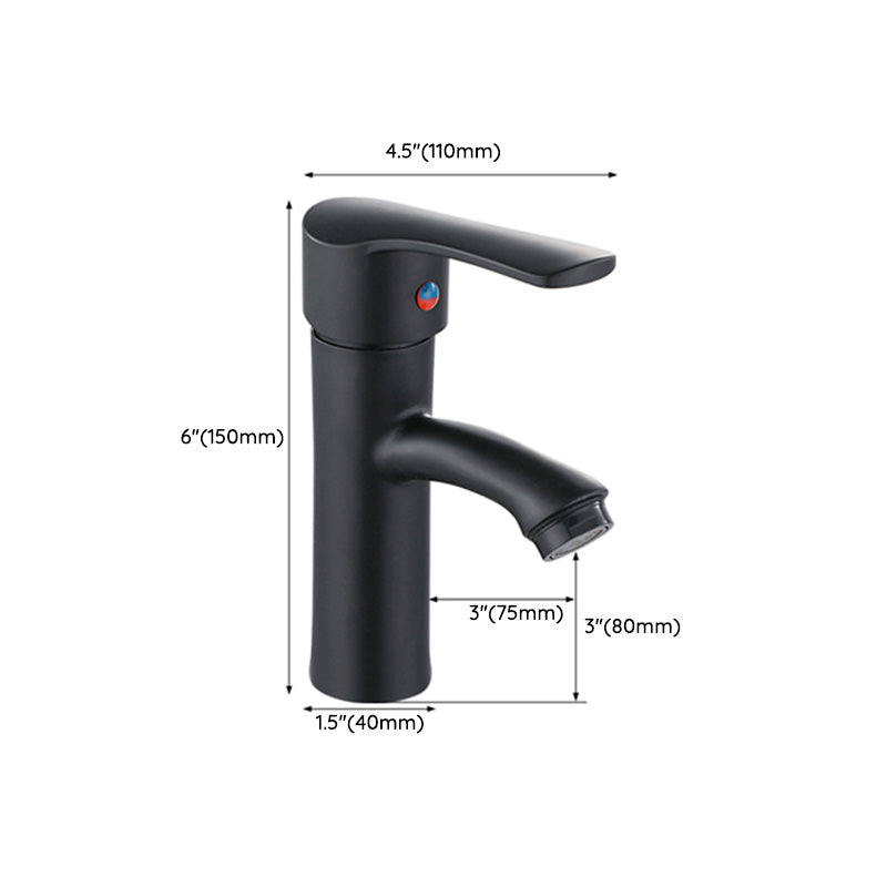 Contemporary Faucet Brass Black Bathroom Lever Handle Single Hole Sink Faucet