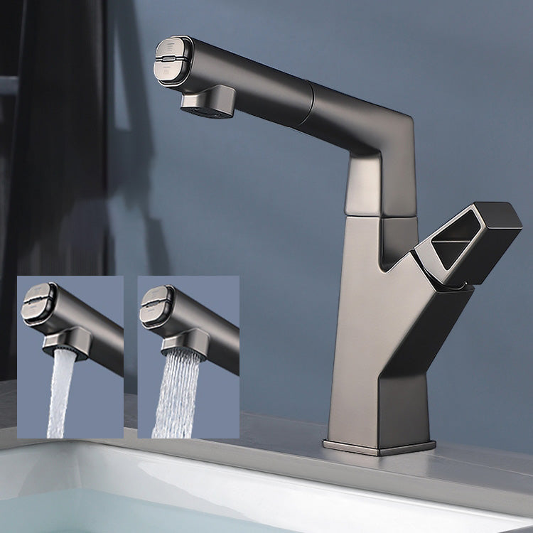 Bathroom Sink Faucet Lifting Lever Handle Pull-out Rotary Handle Faucet