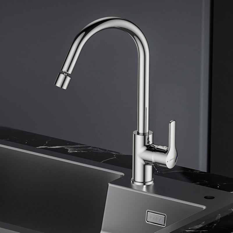 1 Hole Kitchen Faucet Metal High Arch Kitchen Sink Faucet with No Sensor