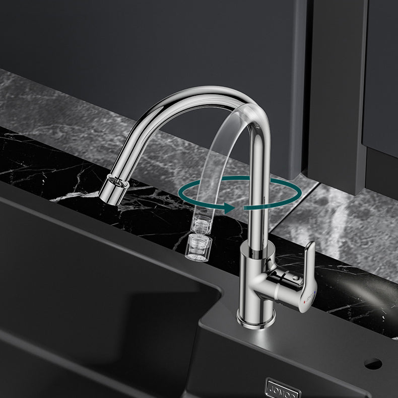 1 Hole Kitchen Faucet Metal High Arch Kitchen Sink Faucet with No Sensor