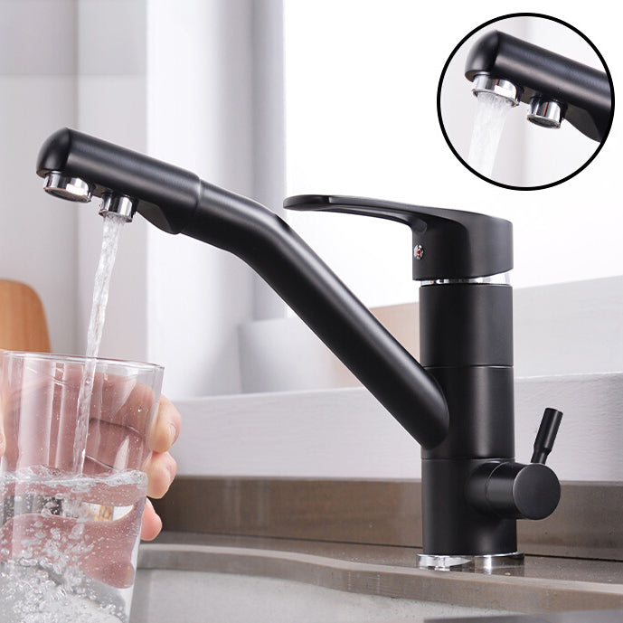 Contemporary Single Handle Kitchen Faucet Rotatable 1-Hold Bar Faucet