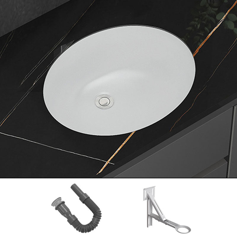 Modern White Bathroom Sink Porcelain Trough Bathroom Sink with Faucet