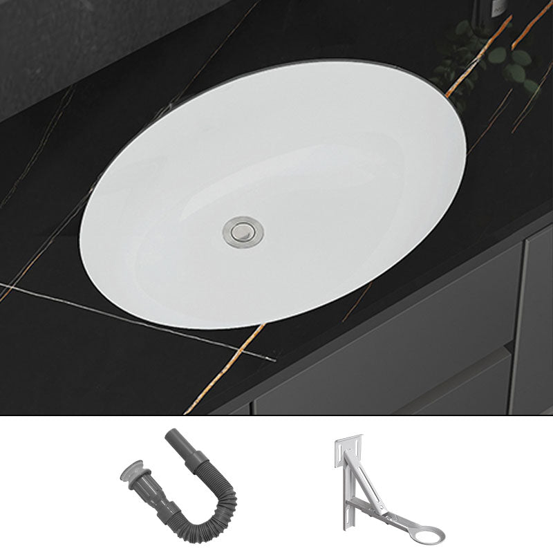 Modern White Bathroom Sink Porcelain Trough Bathroom Sink with Faucet