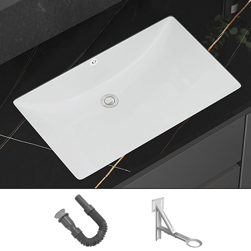 Modern White Bathroom Sink Porcelain Trough Bathroom Sink with Faucet