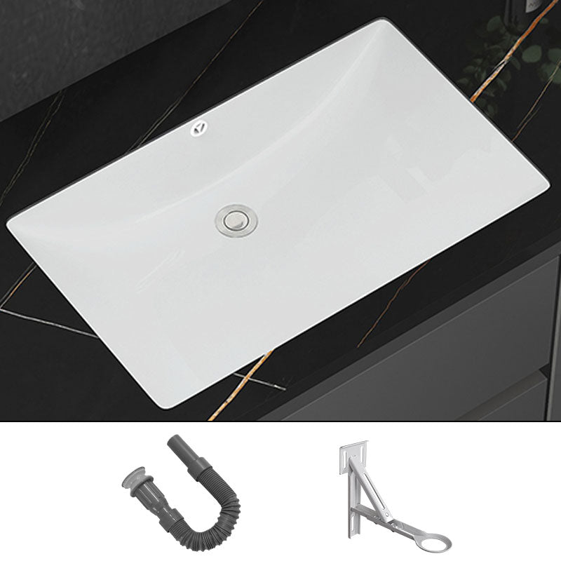 Modern White Bathroom Sink Porcelain Trough Bathroom Sink with Faucet