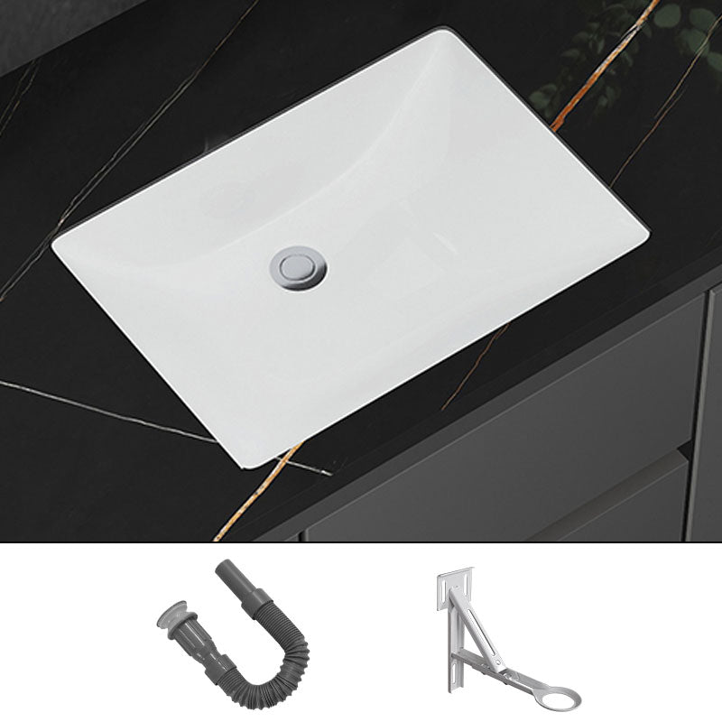 Modern White Bathroom Sink Porcelain Trough Bathroom Sink with Faucet