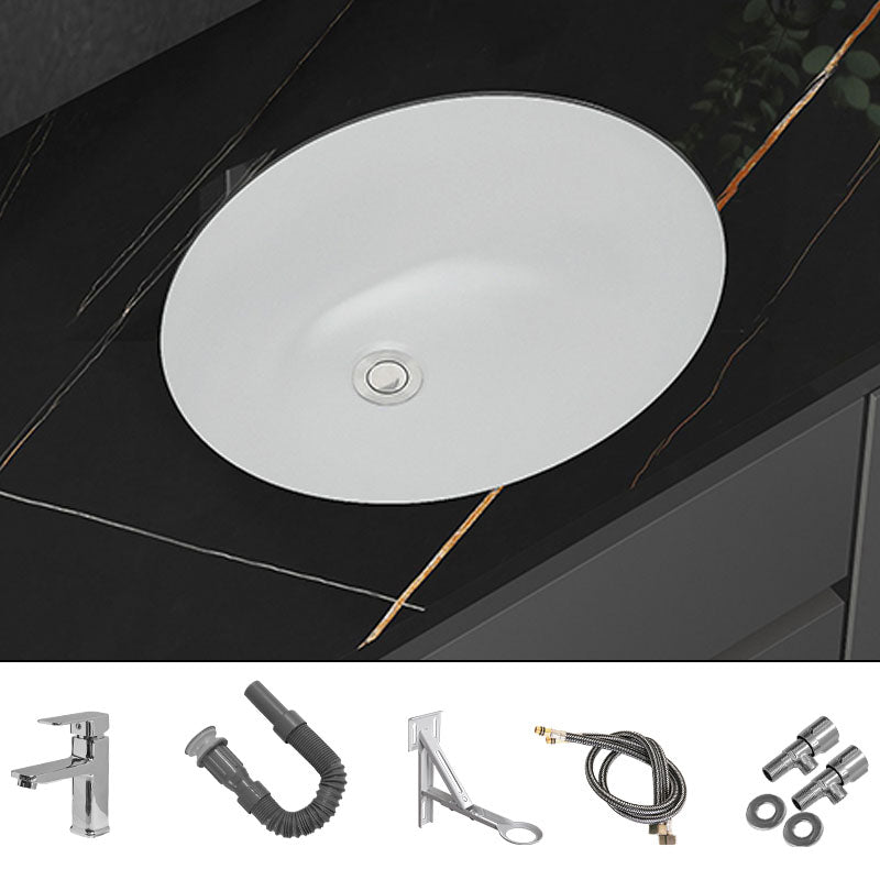 Modern White Bathroom Sink Porcelain Trough Bathroom Sink with Faucet