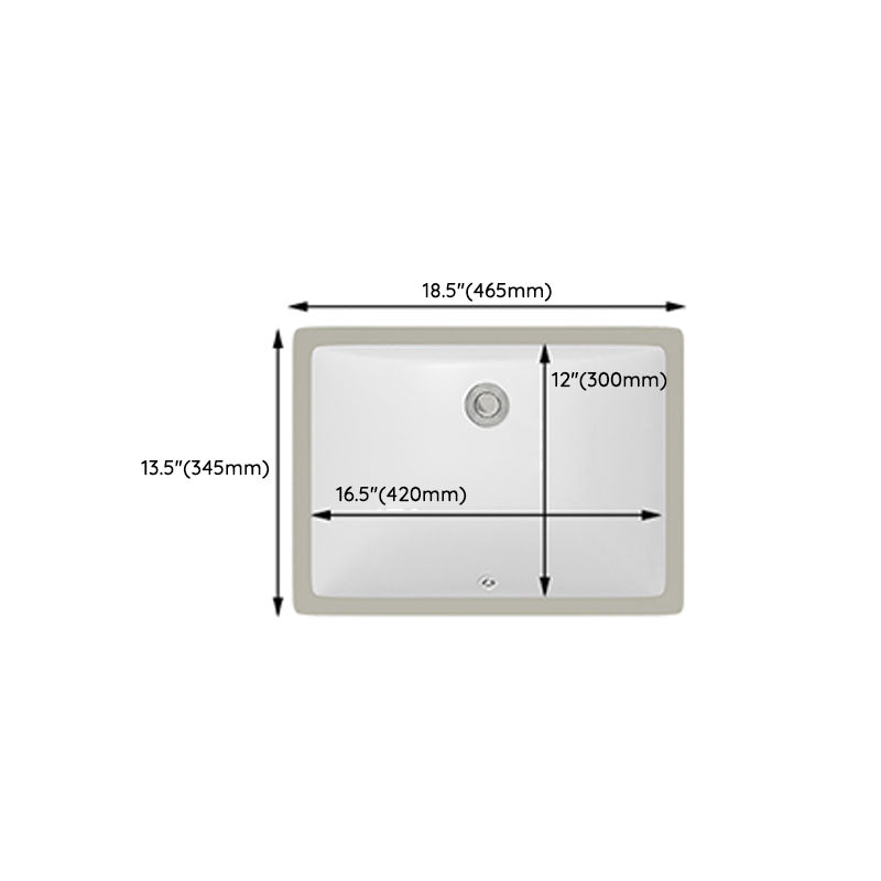 Modern White Bathroom Sink Porcelain Trough Bathroom Sink with Faucet