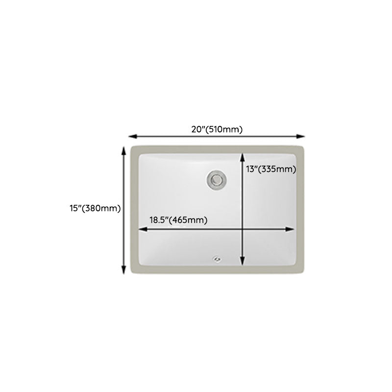 Modern White Bathroom Sink Porcelain Trough Bathroom Sink with Faucet
