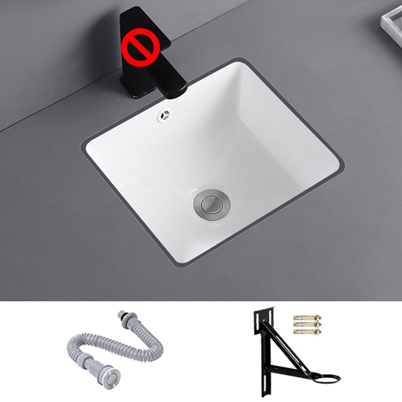 Traditional Undermount Vanity Sink Round Porcelain with Overflow Basin Sink
