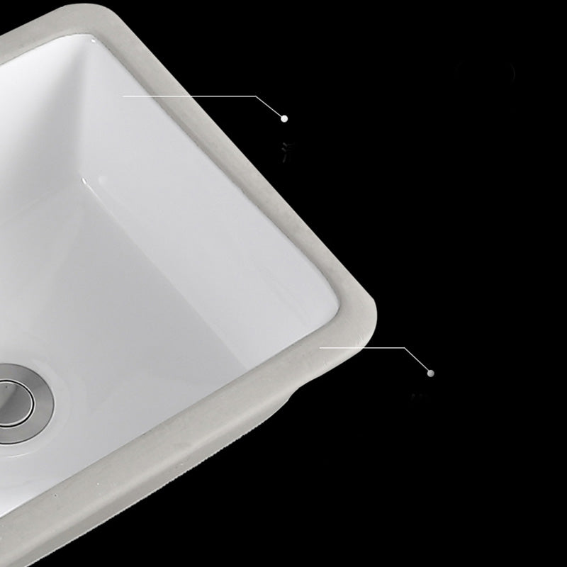 Traditional Undermount Vanity Sink Round Porcelain with Overflow Basin Sink