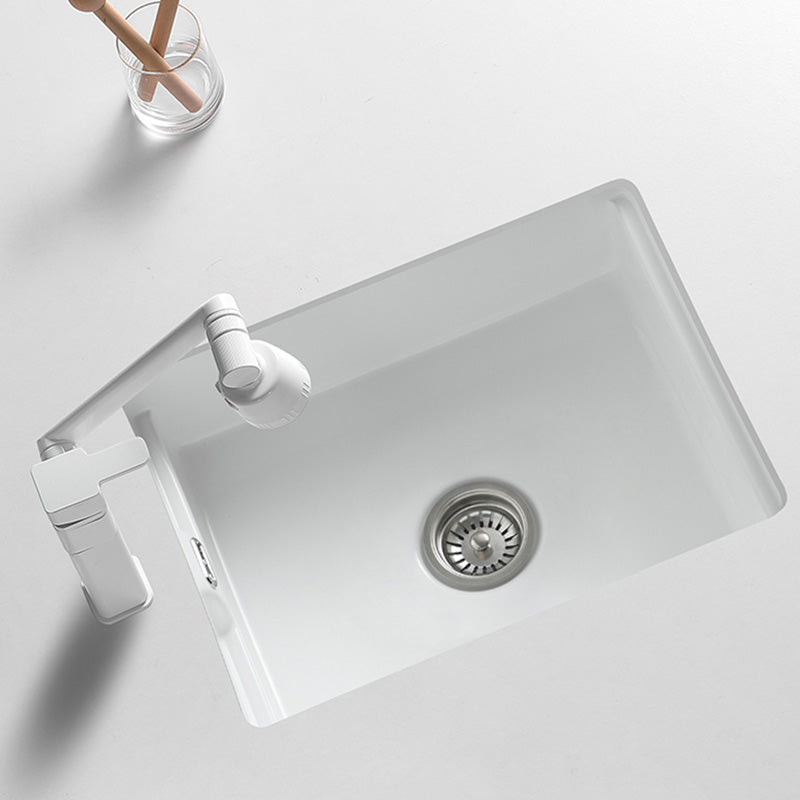 Traditional Undermount Bathroom Sink Rectangular with Faucet Basin Sink