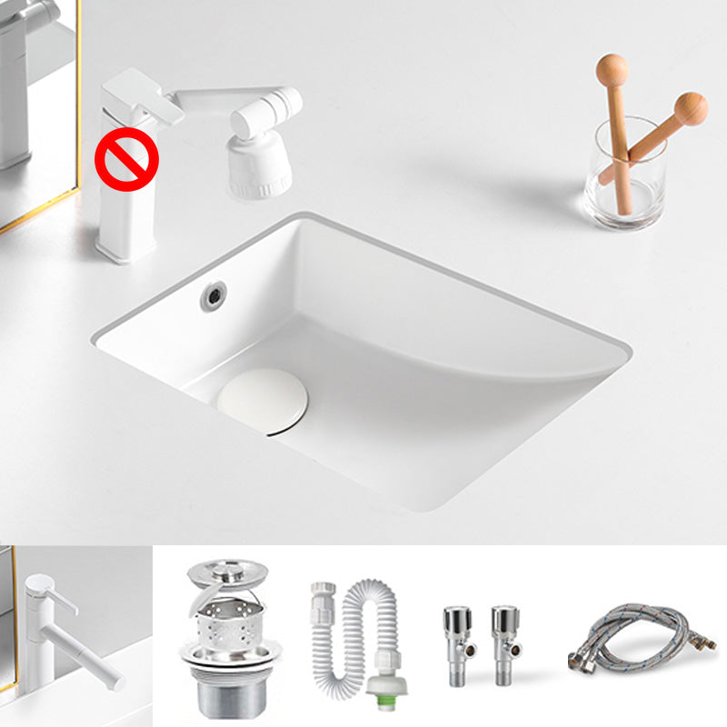 Traditional Undermount Bathroom Sink Rectangular with Faucet Basin Sink
