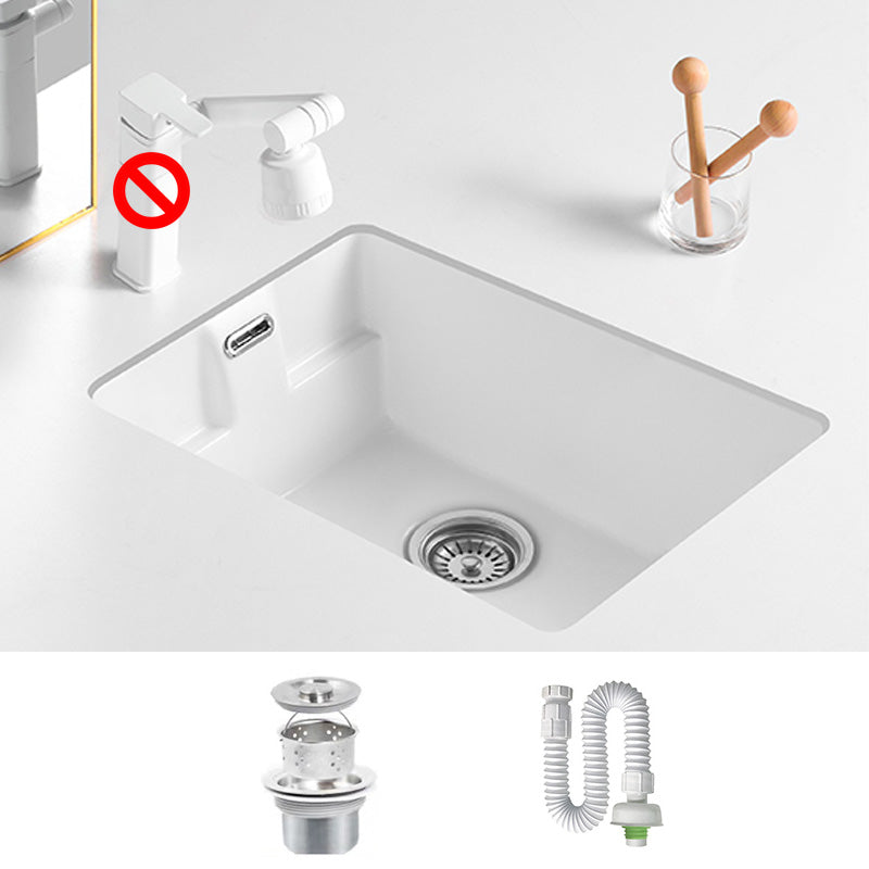 Traditional Undermount Bathroom Sink Rectangular with Faucet Basin Sink