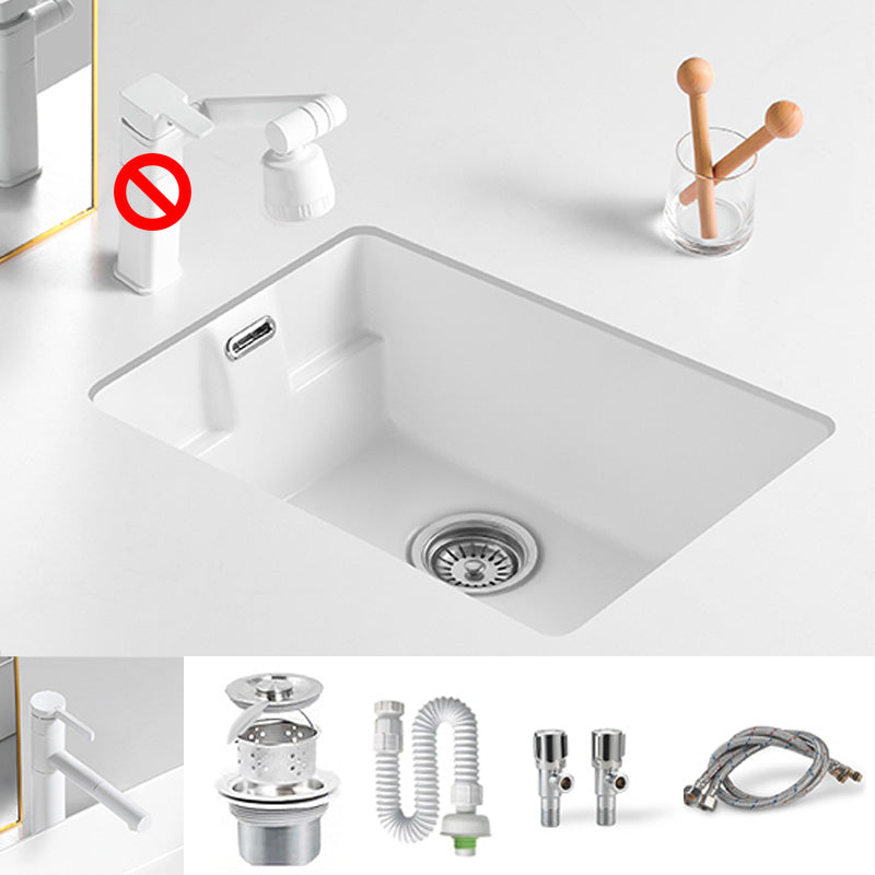 Traditional Undermount Bathroom Sink Rectangular with Faucet Basin Sink