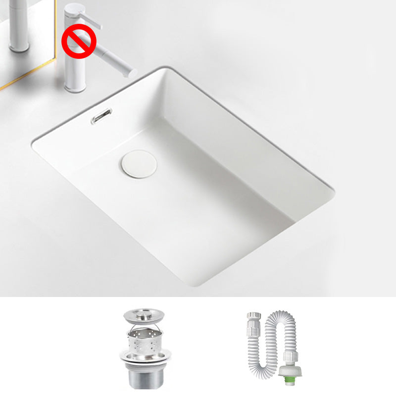 Traditional Undermount Bathroom Sink Rectangular with Faucet Basin Sink