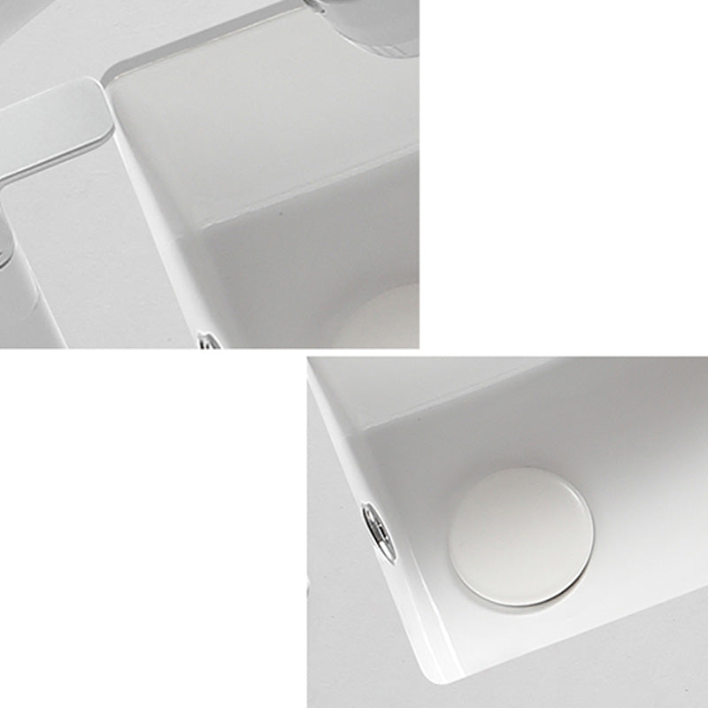 Traditional Undermount Bathroom Sink Rectangular with Faucet Basin Sink