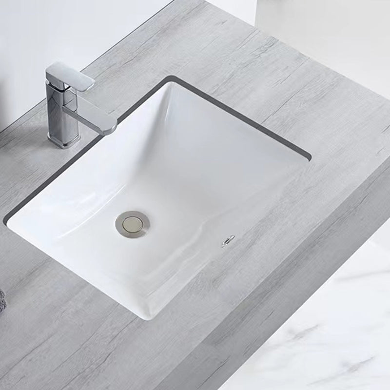 Traditional Undermount Bathroom Sink Porcelain with Pop-Up Drain Basin
