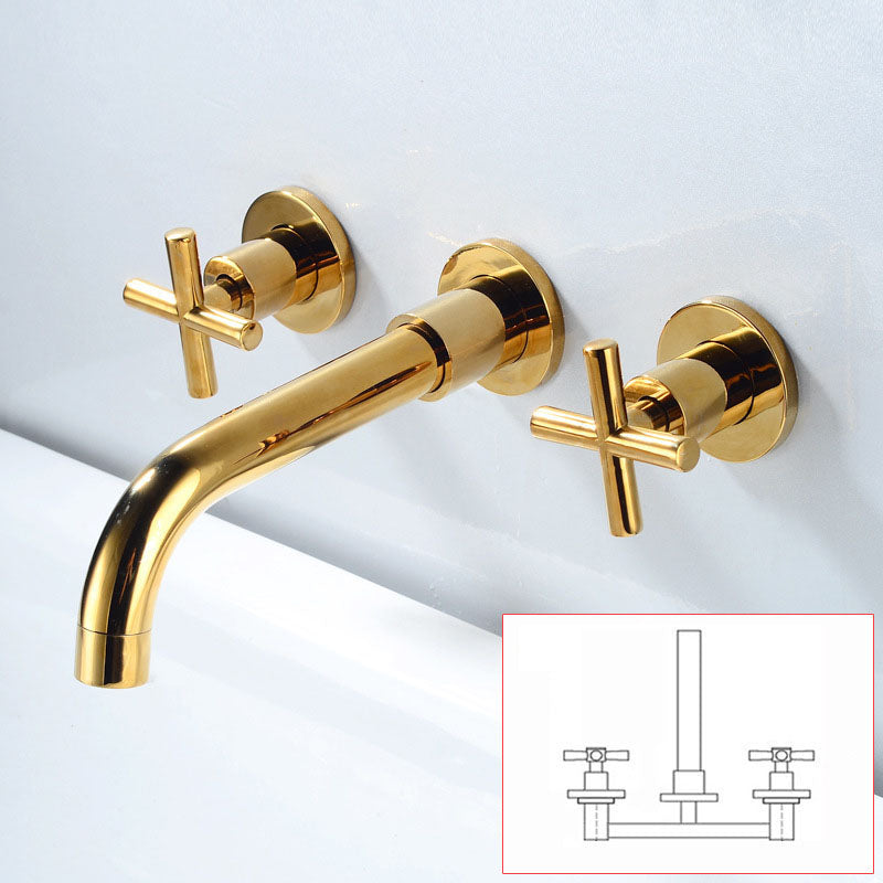 Modern Wall Mounted Faucet Bathroom Rotate Handle Bathtub Faucet