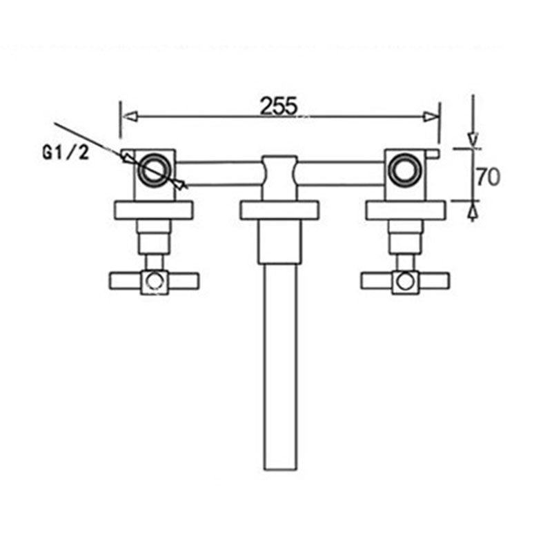 Modern Wall Mounted Faucet Bathroom Rotate Handle Bathtub Faucet