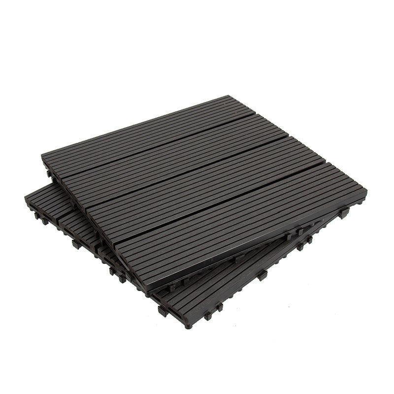 Composite Deck Plank Solid Color Interlocking Wood Flooring Tiles