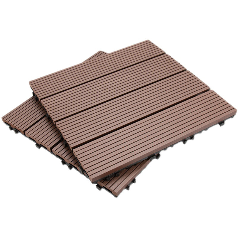 Composite Deck Plank Solid Color Interlocking Wood Flooring Tiles