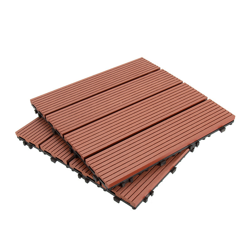 Composite Deck Plank Solid Color Interlocking Wood Flooring Tiles