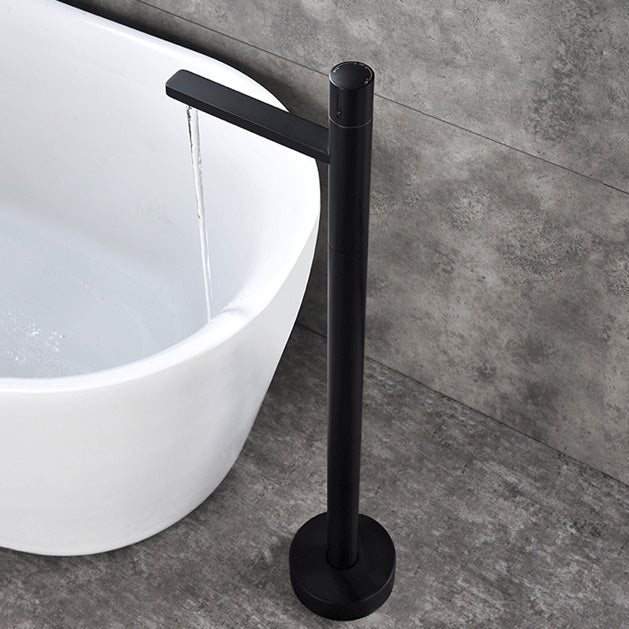 Floor Mounted Freestanding Tub Filler Freestanding High Arc Tub Filler Trim in Silver