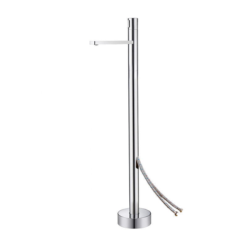 Floor Mounted Freestanding Tub Filler Freestanding High Arc Tub Filler Trim in Silver