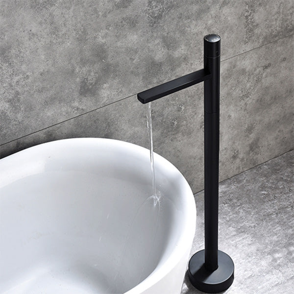 Floor Mounted Freestanding Tub Filler Freestanding High Arc Tub Filler Trim in Silver